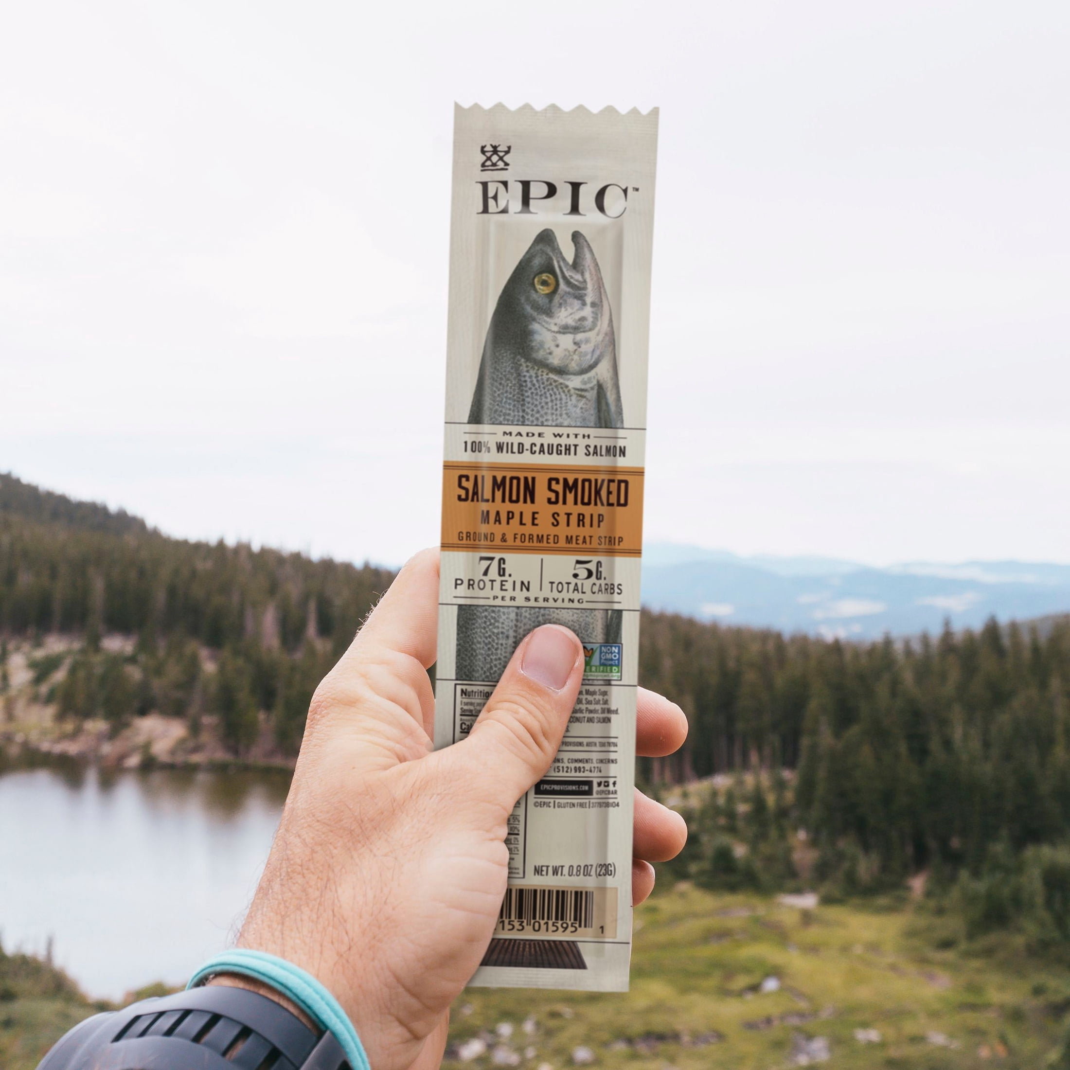 EPIC Salmon Smoked Maple Strips, Wild Caught, Paleo Friendly, Protein Snack, 20 Count, 16 oz