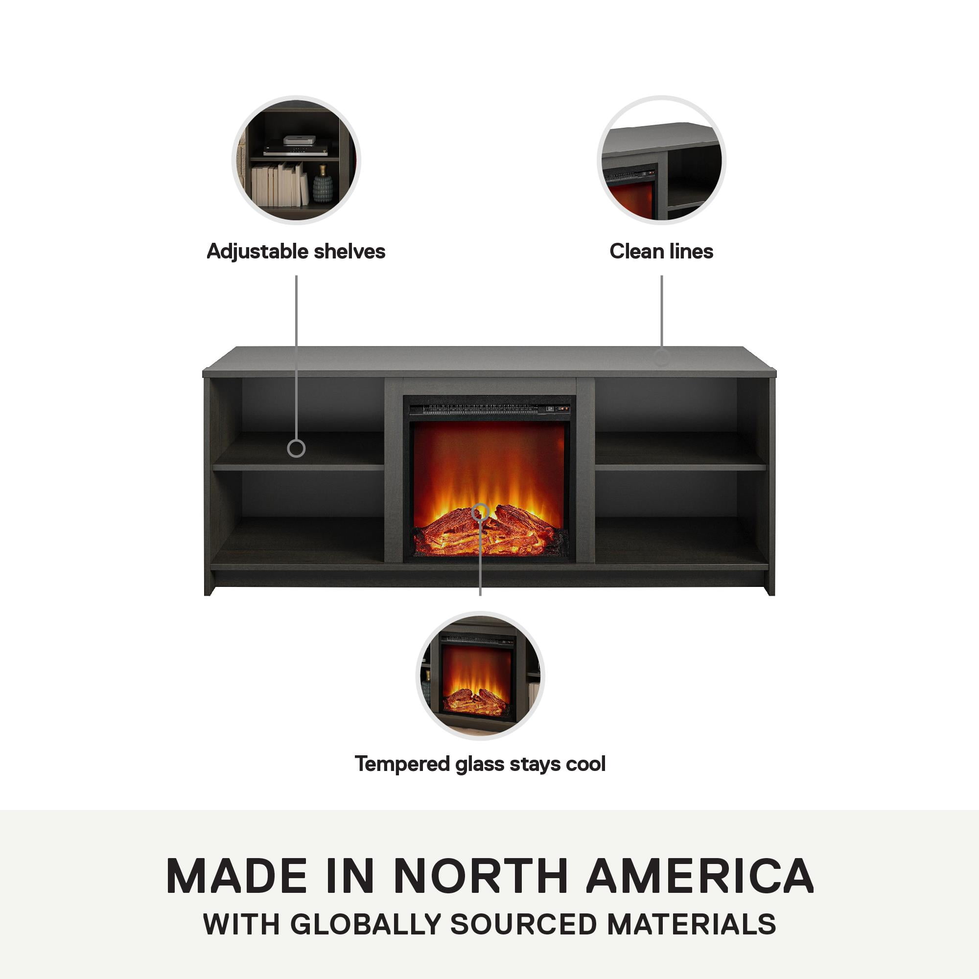Mainstays Fireplace TV Stand for TVs up to 65", Espresso