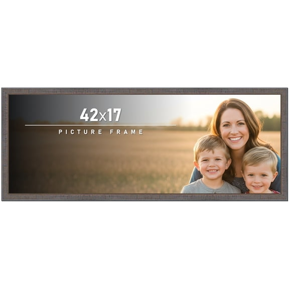 42x17 Frame Slate Blue Distressed Rustic Solid Wood Picture Frame | 0.75 Inch Moulding Width |
