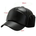 thumbnail image 2 of Baseball Cap Winter Thickening Warm Ear Hundred Casual Cold Imitation Leather Hat Hats Men Mens Winter Caps for The Cold Mad Hat Men Rabbit Hail Hat Rabbit Trapper Hat Furry Hats for Men Hat Ear Cover, 2 of 4