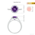 thumbnail image 4 of ANGARA Natural Round 1.7 ct Amethyst Cathedral Ring with Diamond Halo in 14K White Gold for Women (Size-8mm) | February Birthstone, Anniversary, Jewelry Gift for Women | Natural Amethyst Ring, 4 of 8