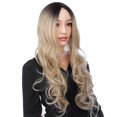 thumbnail image 3 of SEGO Fashion Ombre Long Curly Wave Hair Wigs Heat Resistant Straight Synthetic Hair Wigs For Women, 3 of 7