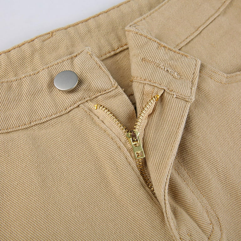 Women's Pants Women Solid Color Jeans Sagging Loose Slim Waist