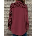 thumbnail image 7 of Herrnalise Jackets For Women Coat Leopard Printed Mid Length Jacket For Woman Shackets For Women 2024 fall Wine,M, 7 of 7
