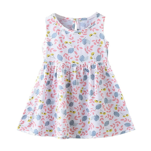 Robe Fille à Imprimé Floral Robe de Princesse Robe de Plage Robe d'Été Robe pour Enfants