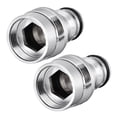 thumbnail image 1 of Unique Bargains Brass Garden Hose Quick Connector Faucet Nozzle Pipe Tap Adapter 20mm Female Threaded 2pcs, 1 of 5
