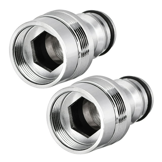 Unique Bargains Brass Garden Hose Quick Connector Faucet Nozzle Pipe Tap Adapter 20mm Female Threaded 2pcs