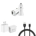 thumbnail image 1 of Bemz Premium Charger Bundle for TCL 20 XE - 18W Fast Charging Car Charger, Wall Charger, USB-C to USB-A Cables (6 Feet), 1 of 8
