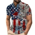 thumbnail image 1 of Blusa de Manga Corta de Verano Impreso Botón Solapa Top Casual, Manga Corta Top, 1 of 7