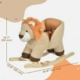 thumbnail image 3 of Qaba Bébé Cheval à Bascule Lion avec Son, Peluche Lion à Bascule Marron, 3 of 10
