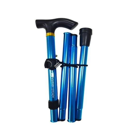 CLEAR&STEADY Walking Cane, Lightweight, Foldable-Cobalt