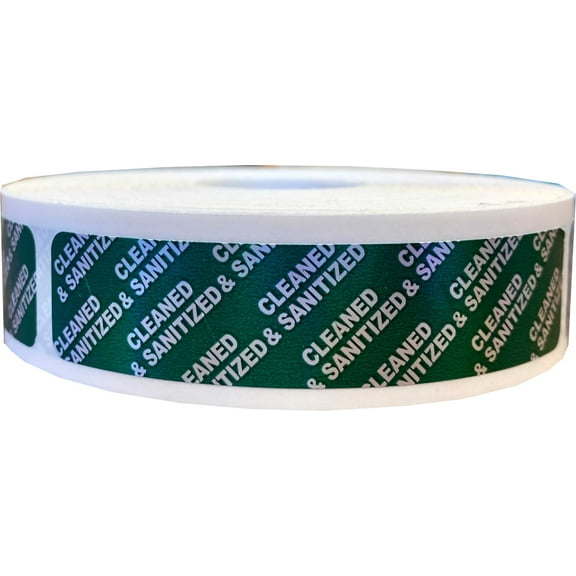 CLEANED & SANITIZED Tamper Resistant Labels | 0.75" x 3.5" Inch | 500 Pack