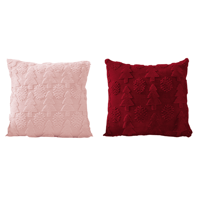 Funda Almohada para Navidad Suave Con Copo Nieve Del (45 Cm) Color Rosa