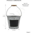 thumbnail image 3 of HOSLEY Decorative Flower Bucket Tin Pots Set of 6 with Chalkboard, 7" x 6", Ideal for Floral Arrangements, DIY Crafts, 3 of 11