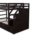 thumbnail image 7 of Kumix Bunk Bed with Trundle, Twin over Twin Bunk Bed with Full Length Guardrail and Storage Staircase for Teens Adults, Wood Bunk Bed for Bedroom, Twin Size Trundle, Noise-Free, Espresso, 7 of 7
