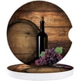 thumbnail image 1 of FMSHPON Red Bottle and Grapes on Wood Plank Set of 6 Car Coaster for Drinks, Absorbent Ceramic Stone Coasters Cup Mat with Cork Base for Home Kitchen Room Coffee Table Bar Decor, 1 of 5