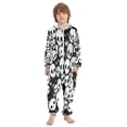 thumbnail image 2 of Vzayyk 4T-14Y Size Aviliable Cozy One-Piece Footless Sleeper Pajama Black White Color Skulls, 2 of 8
