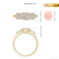 thumbnail image 4 of ANGARA Natural Cushion Frame Diamond Three Stone Ring in 14K Yellow Gold for Women (Size-3mm| Color-I-J| Clarity-I1-I2) | April Birthstone, Anniversary, Jewelry Gift for Women | Natural Diamond Ring, 4 of 9