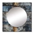 thumbnail image 2 of Designart "Rugged Concrete Illusion Art" 0 Grey Large Square Mirror - Square Bedroom Mirror Printed Wall Decor - Modern Square Printed Wall Mirror Art, 2 of 5