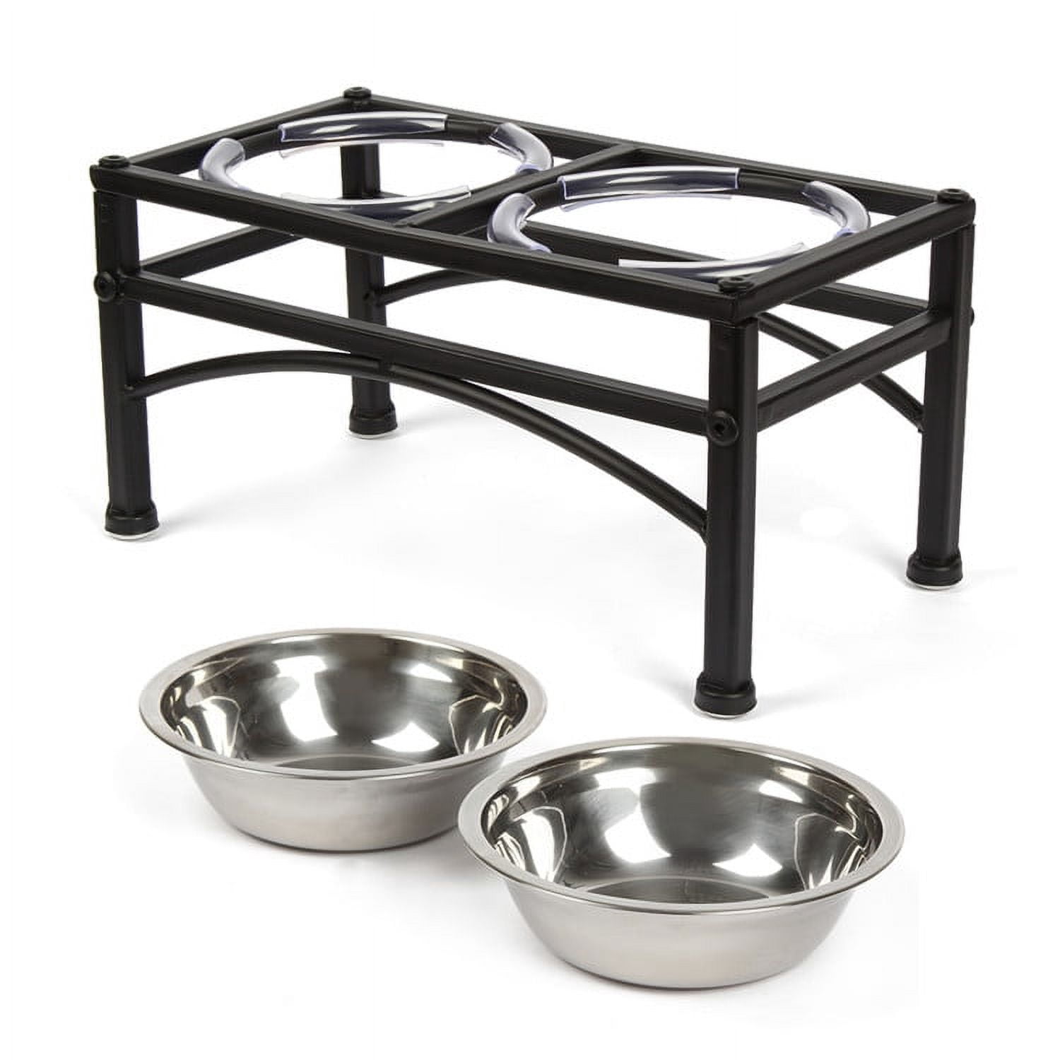 Dazone Elevated Pet Feeder With Two Stainless Steel Bowls Perfect for Water, Food and Treats