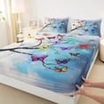 thumbnail image 3 of Castle Fairy Female Men Women Flying Colorful Butterflies 4pcs Bed Sheets,Abstract Graffiti Watercolor King Sheets,Retro Vintage Aesthetic Super Cozy Sheet Set,Ultra Soft Home Decor, 3 of 7