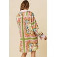 thumbnail image 2 of Women's Multicolor Boho Floral Print Buttoned Long Sleeve Shirt Dress | [ZhiHiMeRi] | (US 12-14)L, 2 of 12