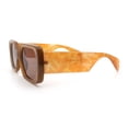 thumbnail image 6 of Womens Mod Beveled Thick Plastic Rectangular Fashion Sunlgasses [All Brown], 6 of 7