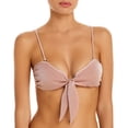 thumbnail image 1 of Ramy Brook Venus Metallic Bikini Top, Blush, XS, 1 of 1