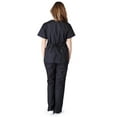 thumbnail image 2 of ACTIVE UNIFORMS Women Mock Wrap/Flare Pant Set Medical Scrub Set (Black, X-Small), 2 of 4