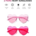 thumbnail image 4 of 4E's Novelty Pink Heart Sunglasses for Women, 2 Pack for Valentines or Festivals, 4 of 7