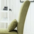 thumbnail image 4 of 31" Contemporary Chenille Fabric Armless Accent Chair with Pillow And Soft Cushion, Single Lazy Chair With Solid Wood Legs For Living Room, Bedroom, Office, Balcony, Green, 4 of 8