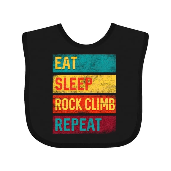 Inktastic Rock Climbing Eat Sleep Rock Climb Repeat Boys or Girls Baby Bib