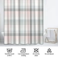 thumbnail image 6 of LALILO Soft Pink Plaid Check Pastel Gray White Shower Curtain, 72x72 in, 12 Hooks, 6 of 6