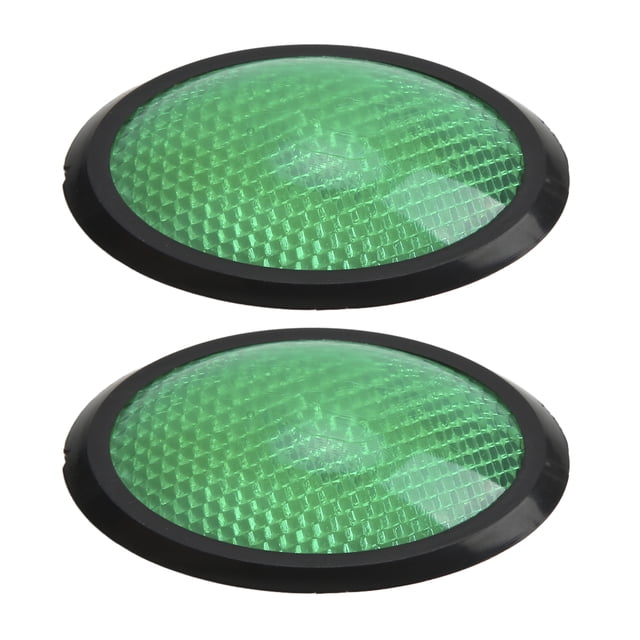 Reflector 2 Uds Pegatina Reflectante Universal Reflectores De advertencia Ovalados Verdes Para Coches Motocicletas Camiones