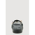 thumbnail image 3 of Women's Metallic Gemstone Pendant Double Band Footbed Sandals, 3 of 3