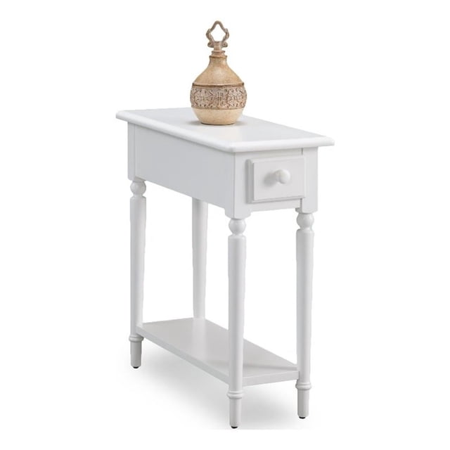 Leick Coastal Notions Table d'Appoint en Bois avec Tablette, Blanc Orchidée