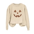 thumbnail image 6 of Dpjklzsn Women’s Halloween Pumpkin Sweatshirt, Glitter Jack O Lantern Graphic Crewneck Pullover, Long Sleeve Fall Casual Sweatshirt Top, 6 of 6
