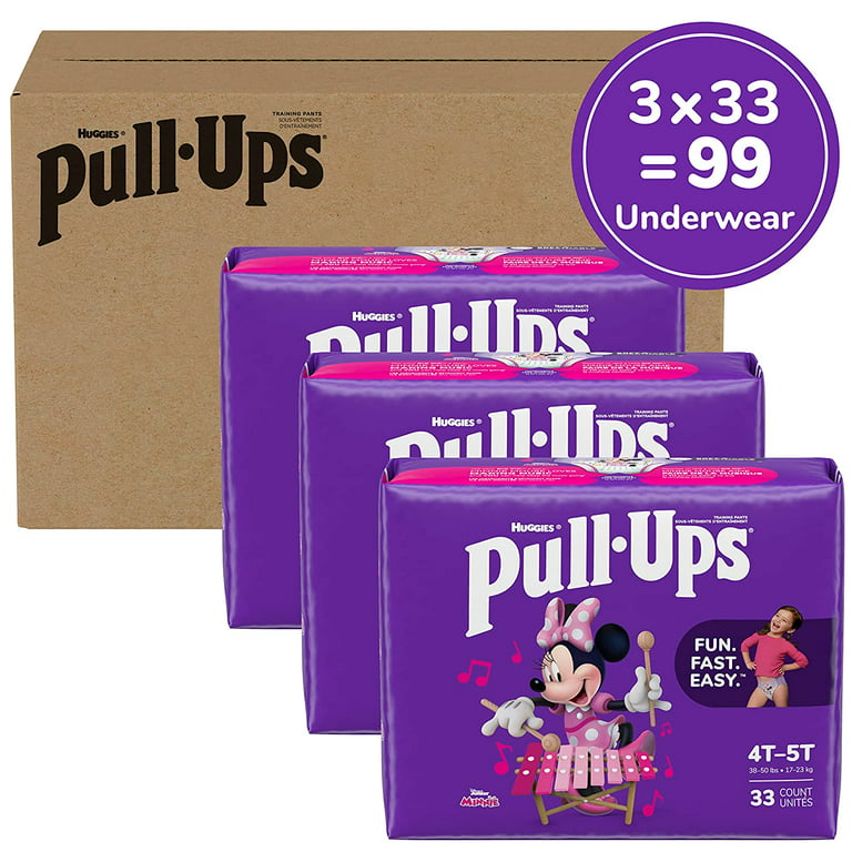 Pull-Ups Girls' Potty Training Pants, 4T-5T (38-50 lbs), 99 Count