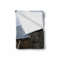 thumbnail image 2 of United States Soft Flannel Fleece Throw Blanket, California Old Barn of a Country House American Rural View, Cozy Plush for Indoor and Outdoor Use, 70" x 90", Olive Green Purple Grey, by Ambesonne, 2 of 6