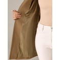 thumbnail image 5 of INSPIRE CHIC Women's Classic Notched Lapel Long Sleeves Long Overcoat L Camel, 5 of 6
