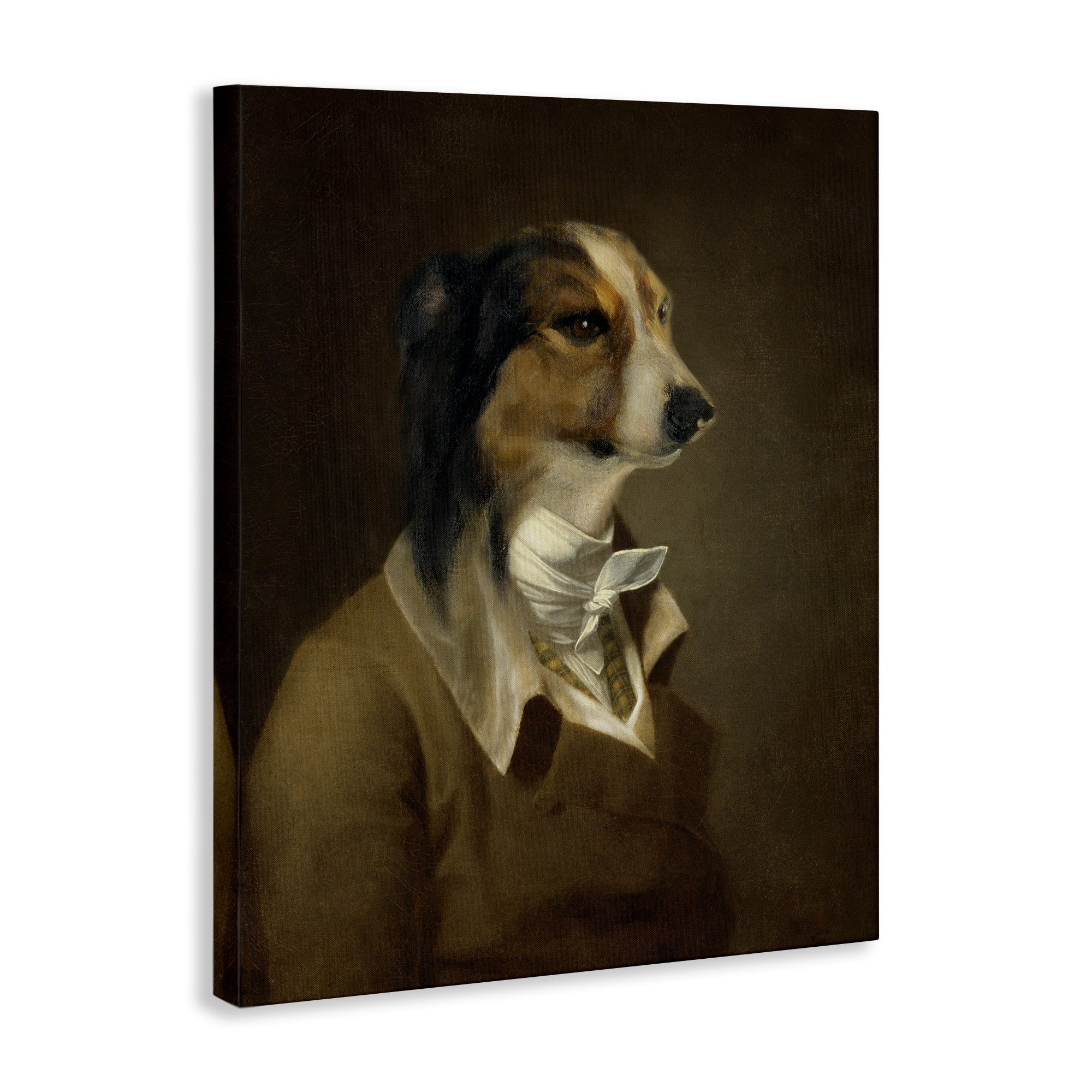 Stupell Industries Classic Attire Dog Portrait Animals & Insects Painting Gallery Wrapped Canvas Art Print Wall Art, 36 x 48