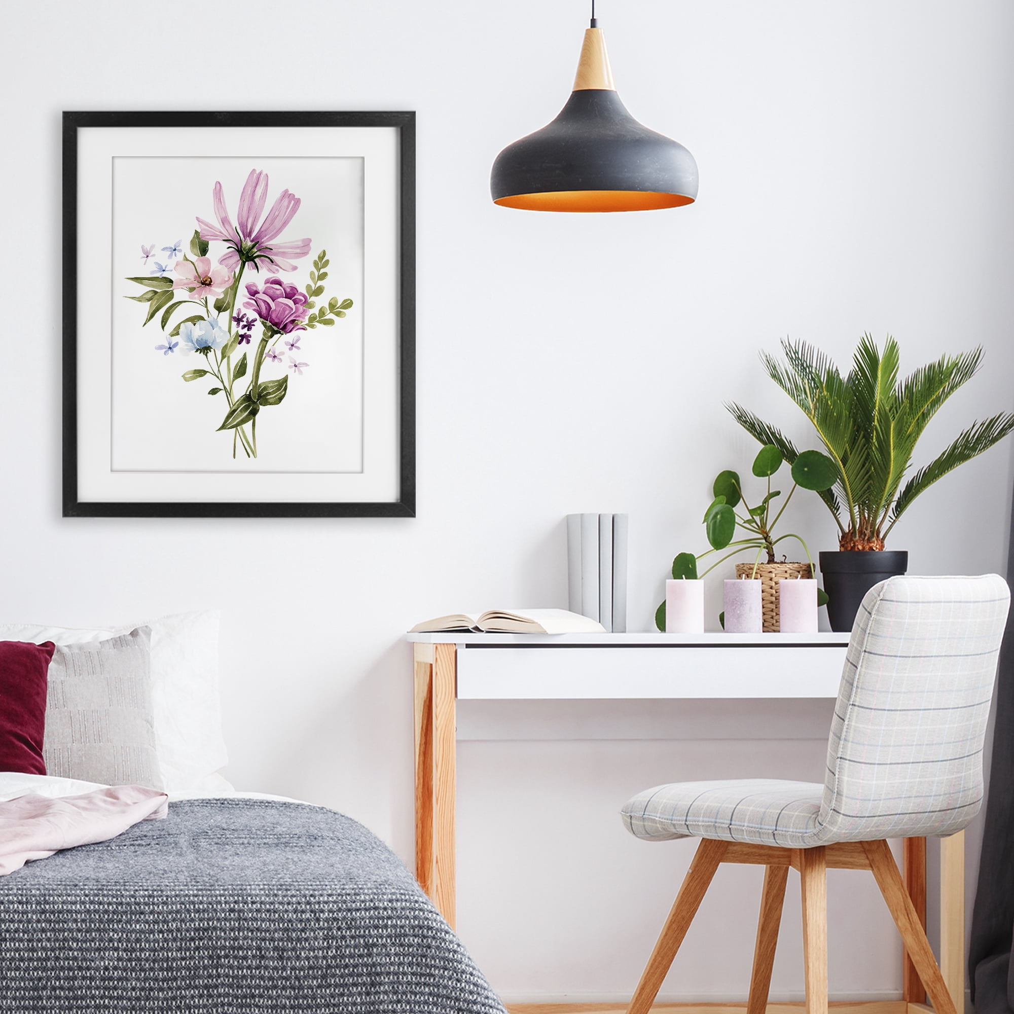 Stupell Industries Wildflower Fields Floral Bundle Black Framed Print Under Glass, design by Bethany Sandoval