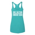 thumbnail image 2 of Wild Bobby One Nation Under God Inspirational/Christian Women Tri-Blend Racerback Tank Top, Tahiti Blue, Small, 2 of 5