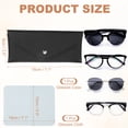 thumbnail image 2 of Funda de gafas de cuero con botón y paño de limpieza para hombres y mujeres, estuches para gafas de sol (negro), 2 of 6