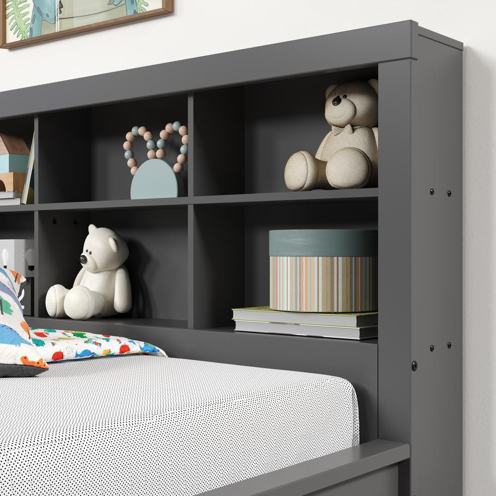 Donco Kids Bookcase Twin Daybed, Twin, Dark Grey
