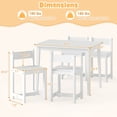 thumbnail image 3 of Gymax 5-Piece Kids Table and Chairs Set Solid Rubber Wood Toddler Activity Table White, 3 of 10