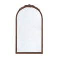 thumbnail image 5 of Gzxs Brown Arched Wall Mirror, 23"x42" Carved Elegant Farmhouse Bathroom Mirror with Ornate Frame, Baroque Inspired Home Decor for Vanity Bedroom Entryway, 5 of 7