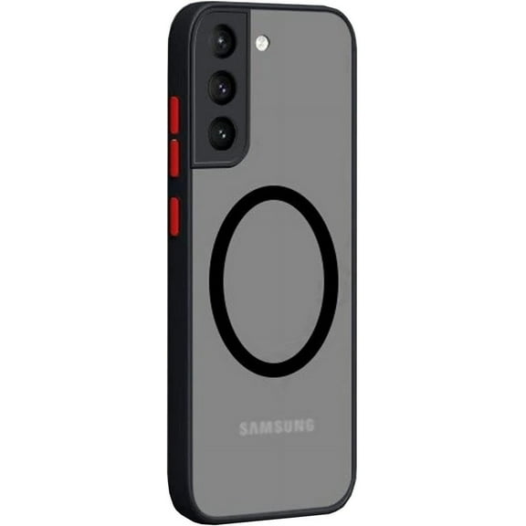 Galaxy S22 Case Magnetic [Support Magsafe Charger] Wireless Anti-Scratch Shockproof Matte Clear Full Camera Protection Slim Thin Phone Cover Case for Samsung Galaxy S22 6.1"-Black