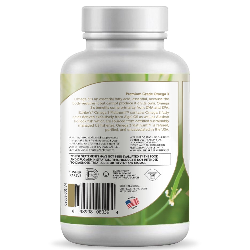 Zahler Omega 3 Platinum 2000 mg, 90 Softgels, Omega 3, Omega 3 Fish Oil, Omega & Fish Oil Omega 3 Dietary Supplement