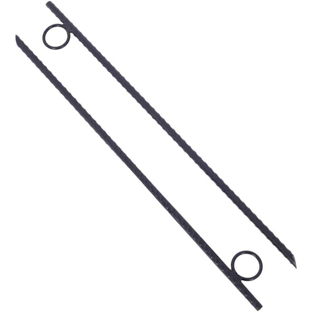 16 Pack 3/8 x 18 Inch Rebar Stakes with 1 Inch Loop Black Heavy Duty Steel Tent Canopy Ground Stakes Angled End Ribbed Grip Rebar Stakes for Camping Canopy Garden Securing